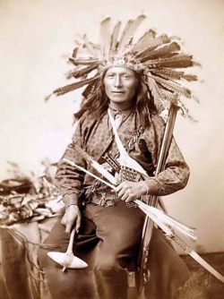 Un indiano col suo tomahawk