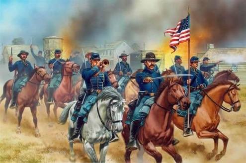 Union Ufficiale dell'Esercito Cavalleria americana guerra civile attraversato Saber in rilievo Sew sul Patch Nuovo 